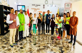 Bonding Over Tea!  Participants of the 'Unity Walk' organized by the Embassy on the occasion of the Birth Anniversary of Sardar Patel bonded over a cup of tea and strengthened their friendship